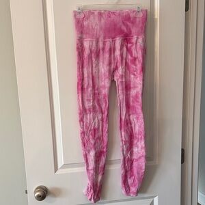 FP Movement by Free People Pink Tie-Dye High-Waist Leggings